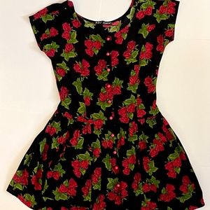 Rare Betsey Johnson iconic 1990's Roses Mini Dress